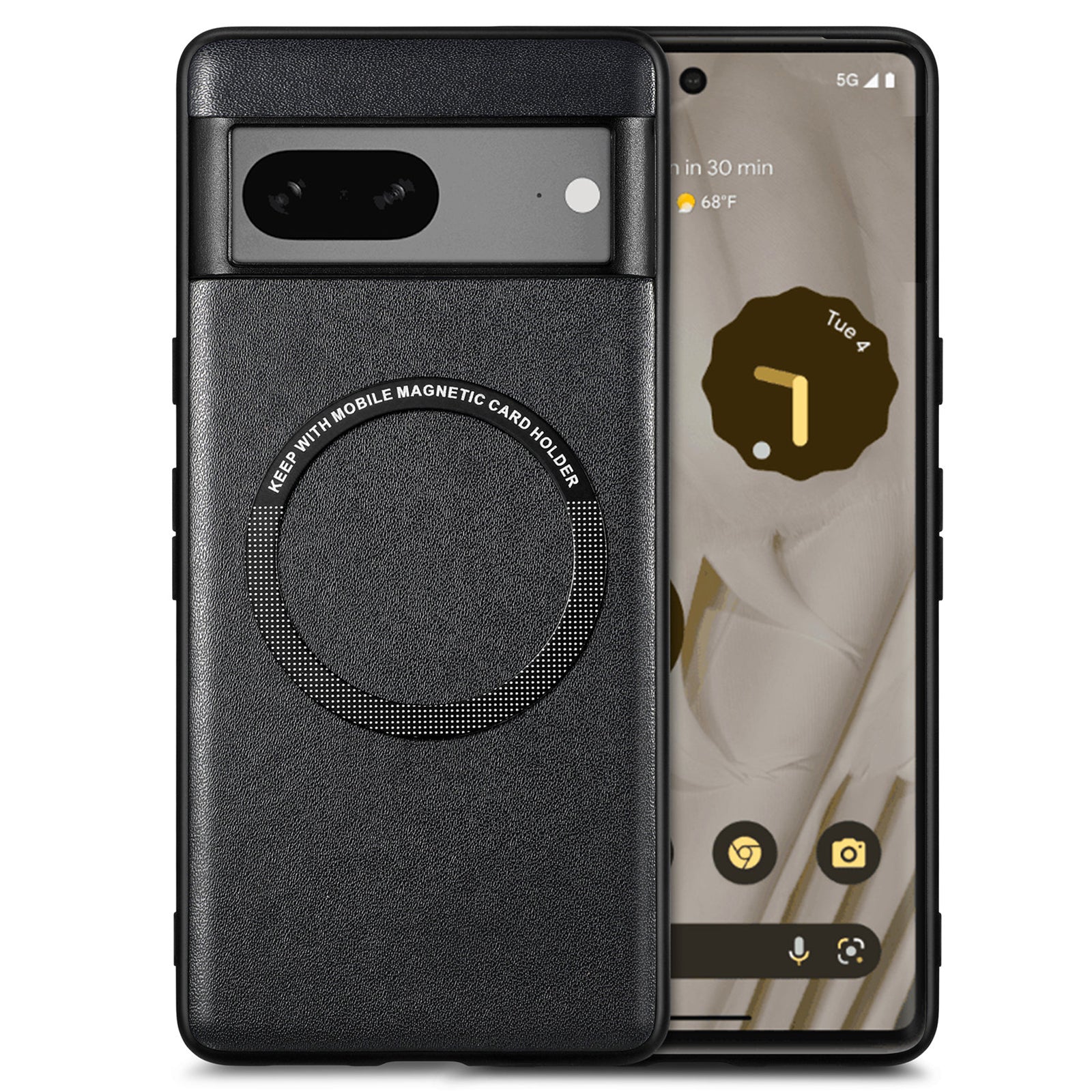 Cell Phone Case Compatible with MagSafe for Google Pixel 7a PU Leather Coated PC TPU Cover Cell Phone Case Compatible with MagSafe for Google Pixel 7a PU Leather Coated PC TPU Cover